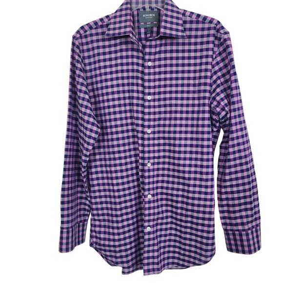 Bonobos Slim Fit Italian Men's Shirt Purple Check Modern Polished Trendy Classic - Picture 1 of 10